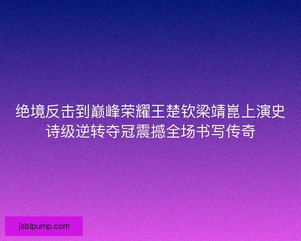 绝境反击到巅峰荣耀王楚钦梁靖崑上演史诗级逆转夺冠震撼全场书写传奇 绝境反击到巅峰荣耀王楚钦梁靖崑上演史诗级逆转夺冠震撼全场书写传奇