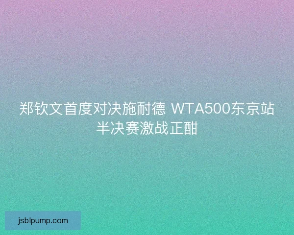 郑钦文首度对决施耐德 WTA500东京站半决赛激战正酣 郑钦文首度对决施耐德 WTA500东京站半决赛激战正酣