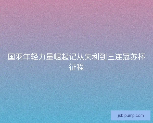 国羽年轻力量崛起记从失利到三连冠苏杯征程 国羽年轻力量崛起记从失利到三连冠苏杯征程