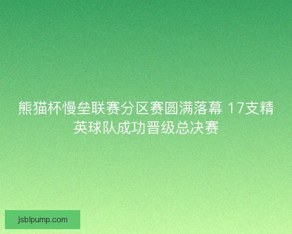 熊猫杯慢垒联赛分区赛圆满落幕 17支精英球队成功晋级总决赛 熊猫杯慢垒联赛分区赛圆满落幕 17支精英球队成功晋级总决赛